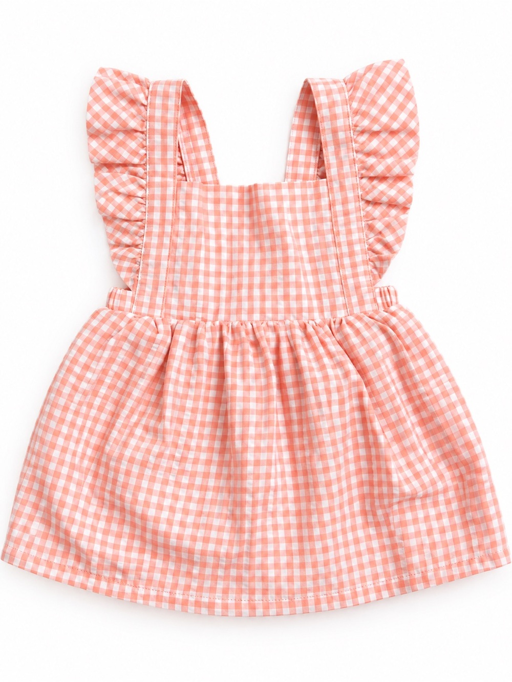 Carter's Coral Pink Gingham Ruffle Pinafore